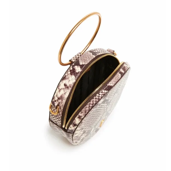 Thacker Leigh Crossbody Round Ring‎ Python Leather Womens Brown Cream OS - Image 2
