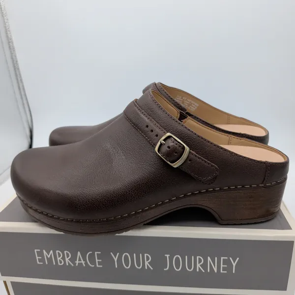 Dansko Berry Milled Burnished Brown Leather Clog Mules 9421-801600 Womens 40 - Image 2