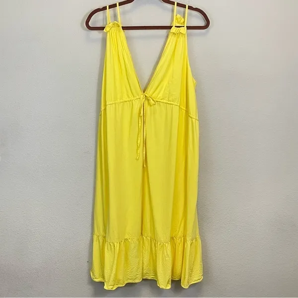 Revolve Majorelle‎ Yellow Tiered Hem Slip Resortwear Sundress Size XL - Image 3