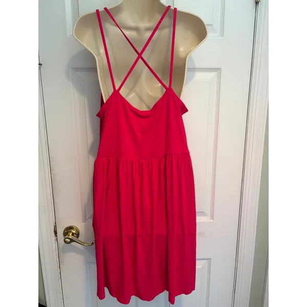 Old Navy Carousel Pink Apron Neck Cross Back Mini Dress XL Minimalist Resort y2k - Image 2