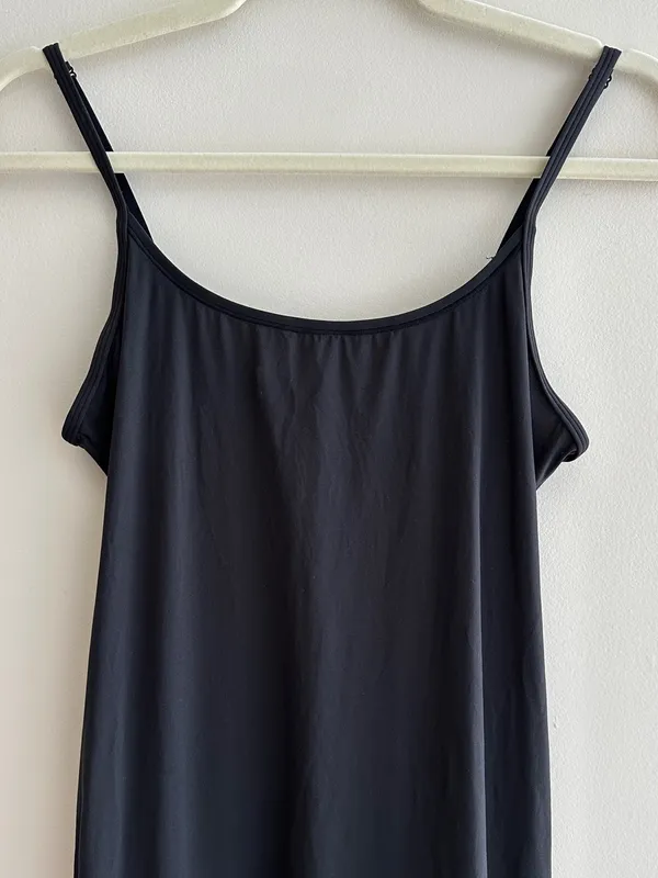SKIMS Fits Everybody Slip Dress, Black/Onyx, Athleisure Mini, Size Large - Image 2