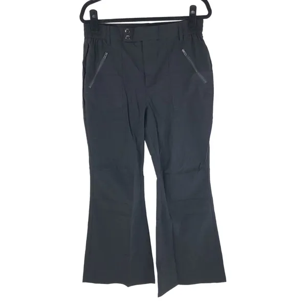 Halara High Waisted Belted Button Zipper Pocket Flare Casual Cargo Pants Black L - Image 4