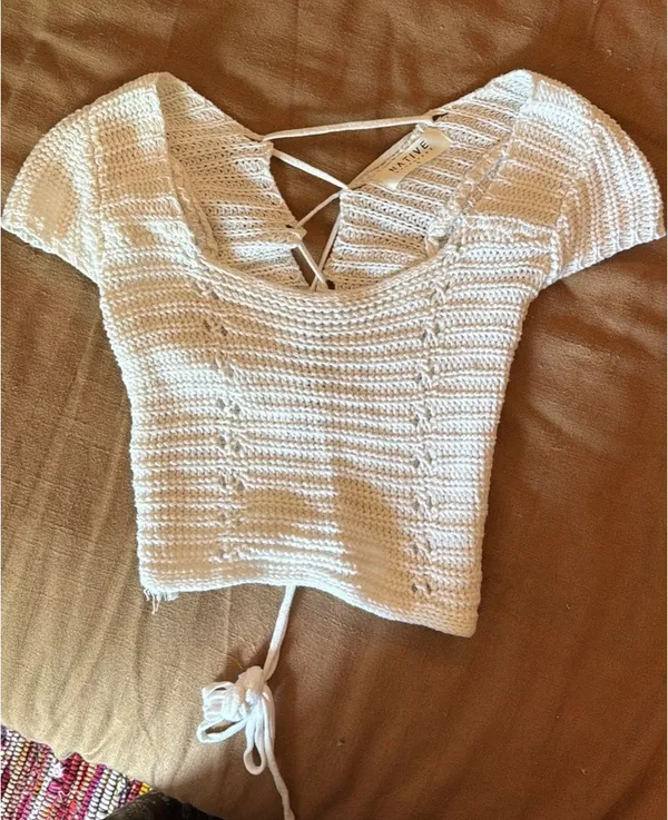 Crochet crop top White - Image 2