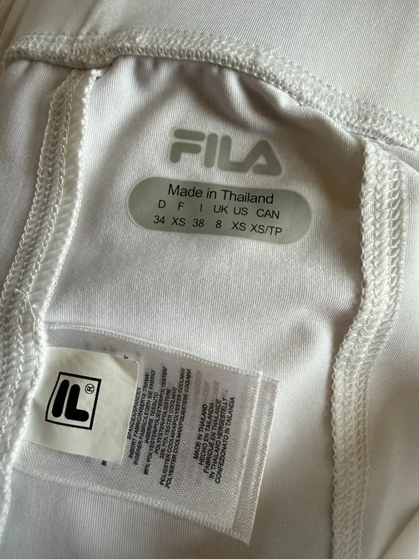 Fila White Biker Shorts - Image 2