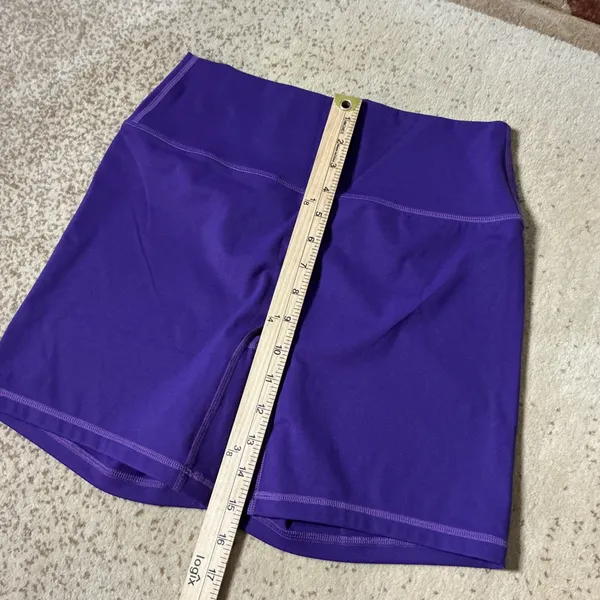 NEW Bucked Up Womens XL Yoga Purple Silver Biker Shorts High Waisted‎ Athletic - Image 6