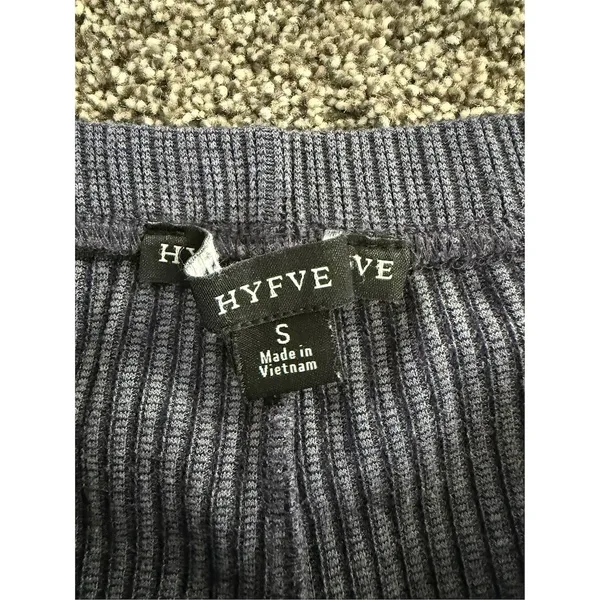 HYFVE Lounge Shorts Womens Size S blue Ribbed Knit Drawstring Waist - Image 2