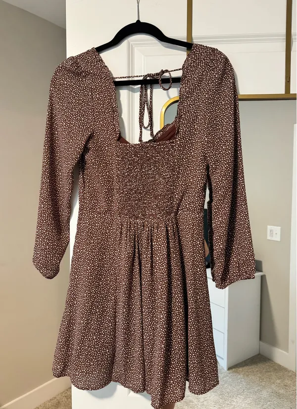 Abercrombie Brown Polka Dot Dress - Image 3