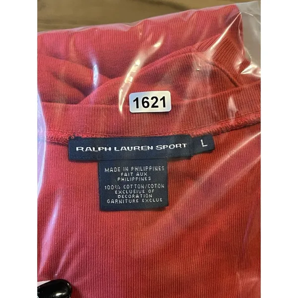 Ralph Lauren Sport Size Large V Neck‎ Red Cotton Sweater Preppy Staple Designer - Image 14