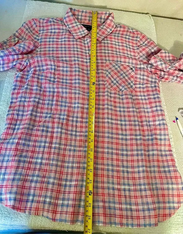 Tommy Hilfiger | Women’s Long Sleeve Plaid Pattern Button Down Blouse Top Sz S/P - Image 7