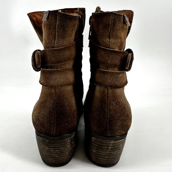 Pikolinos Baqueira Cowboy Ankle Zip Suede Boots Western Block Heel Tan 8.5 - Image 5