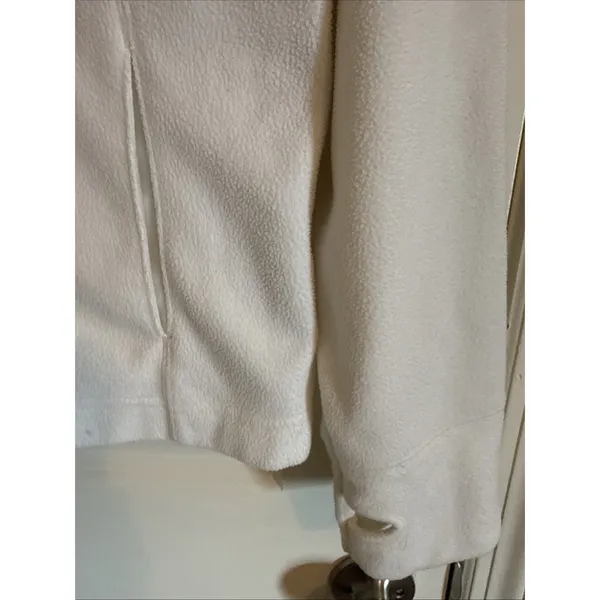 Women's Harley Davidson Cream Off White Full Zip Fleece Jacket Sz Large Moto - Image 4
