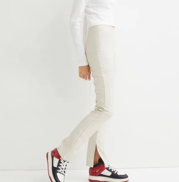 Flared Leather Leggings - Image 2