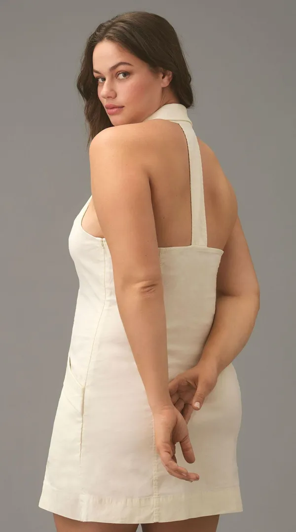 NEW WITH TAG The Amelia Collared Mini Ivory Dress by Maeve Large - Image 3