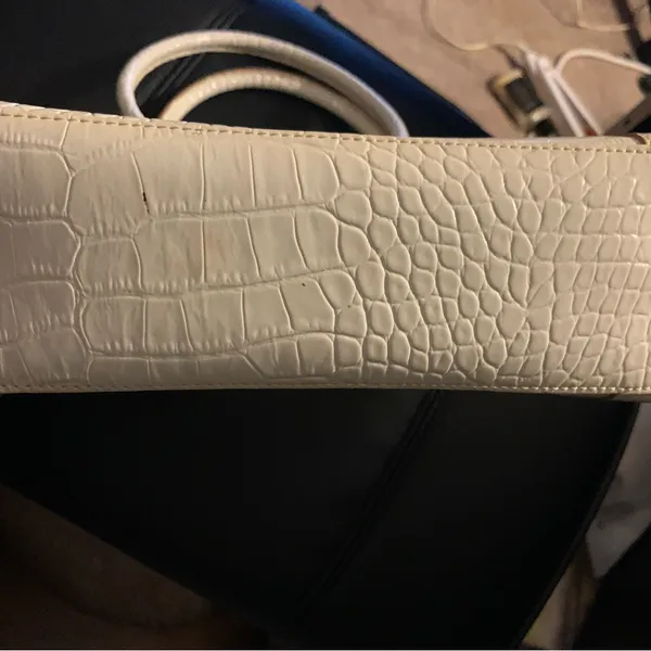 Preloved Liz Claiborne vintage 90’s faux leather‎ cream purse - Image 5