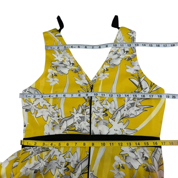 Coast Larrison Printed Satin Faux Wrap Midi Dress Yellow Floral 12 Wedding Guest - Image 11