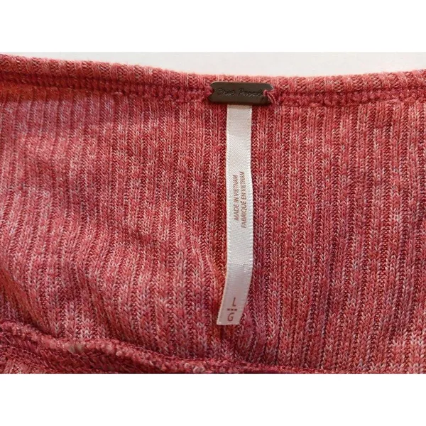 Free People Leo Henley Lg Oversized Long Sleeve Tunic Light Red Vintage... - Image 10