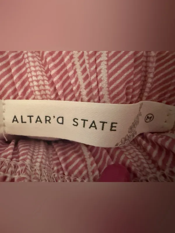 Altar'd State Pink Striped Lounge Pants - Image 4