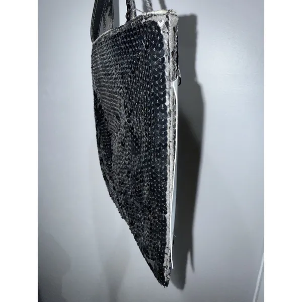 Vintage Miu Miu Hand Bag Black Sequins‎ See Photos G - Image 7