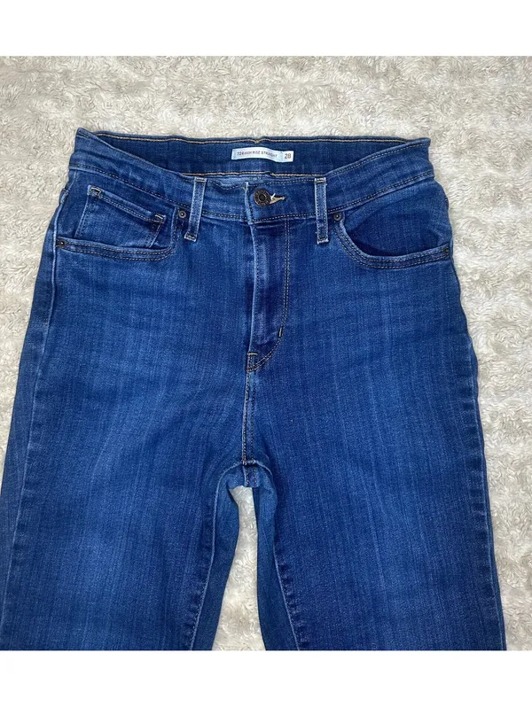 Levi's 724 High Rise Straight medium wash stretch denim jeans Size 28x30 - Image 2