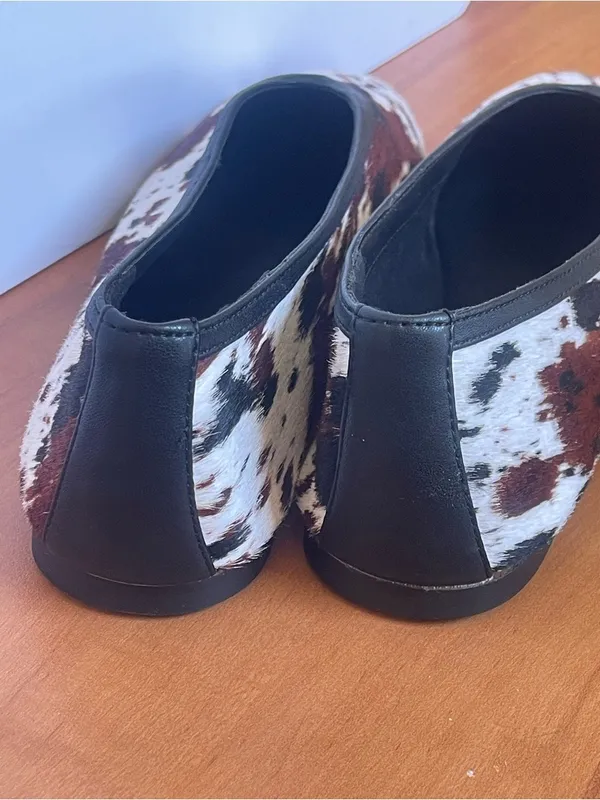 Steve Madden Leni Cow Print Hair Calf Flats Women's Sz 8.5 M Western Boho Shoes - Image 7