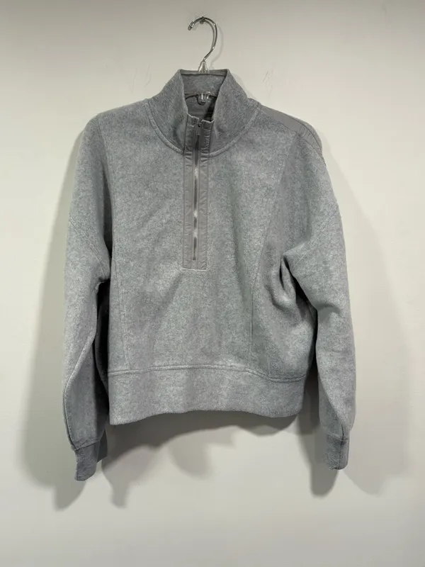 CALIA by Carrie Underwood Light Gray Half-Zip Fleece Pullover - Image 3