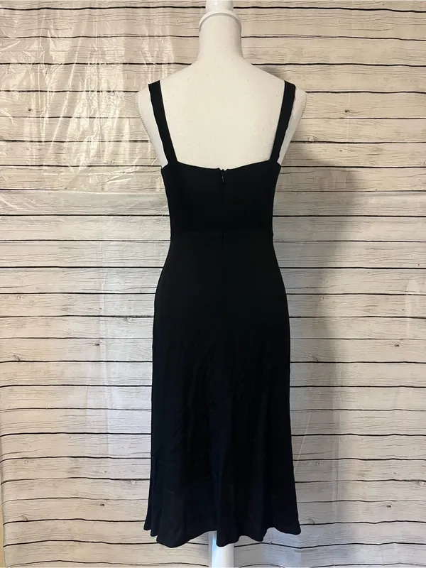 Reformation Black Square-Neck Button-Front Midi Dress Size 2 - Image 7