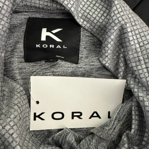 Koral Silver‎ Metallic Funnel Neck Crop Top Womens Small Athleisure Pullover - Image 8