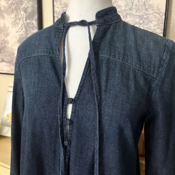 AG Denim Jean Shift Dress Bell-Sleeve Cotton Size XS NWT‎ - Image 4
