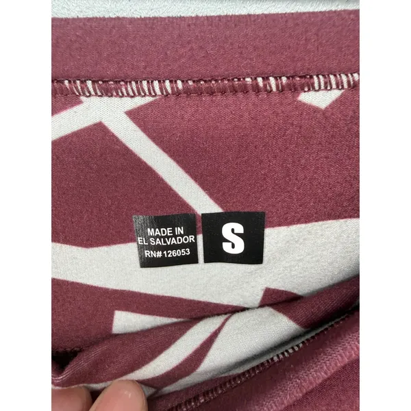 Texas A&M Women Leggings Maroon White Geometric Print Logo Small - Image 4