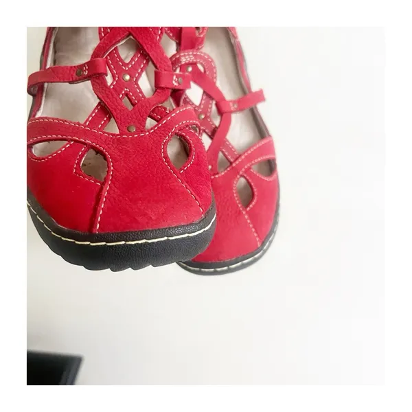 JAMBU Spain Red Suede Strappy Mary Jane Style Sandals Women’s Size 9 Comfort - Image 9