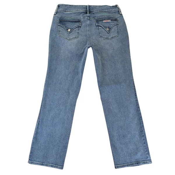 Hudson Los‎ Angeles Women's Straight Leg Jeans Blue Medium Wash Flap Pocket 12 - Image 2
