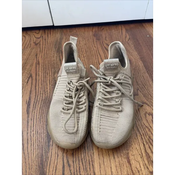 Steve Madden Women's Maxima Tan Glitter Embellished Sneaker Shoes Size 9.5 - Image 2