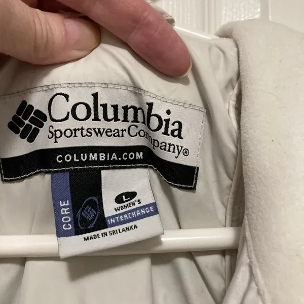 *Columbia Off White Mock Neck Quilted Large Long Sleeve Puffer Jacket #HC - Image 3