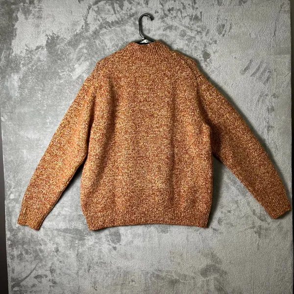 J.W. Anderson Uniqlo Cozy Marled Orange Mock Neck Knit Sweater Wool Oversized LG - Image 4