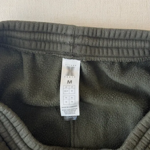 Savage X Fenty Fleece Green Jogger Pants Womens Medium - Image 7