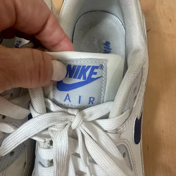 Nike Air Max 90 White with Blue Swoosh Size 9 / 40.5 - Image 5