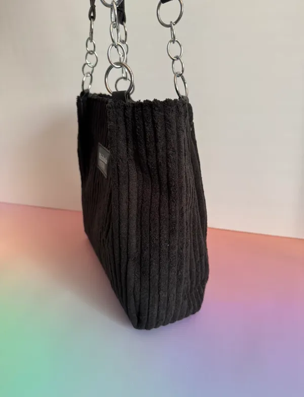 Black Corduroy Handbag - Image 4