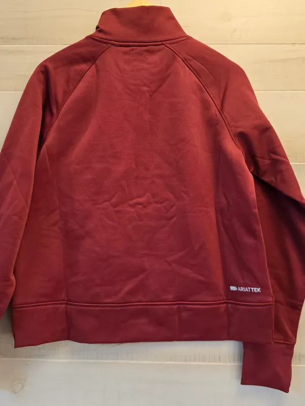 {S} Ariat Women's Tek Crossover Sweatshirt Burnt Russet Red - Image 11
