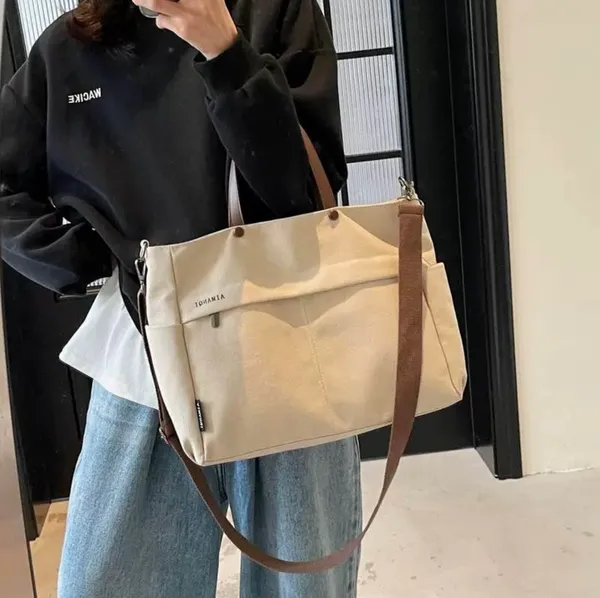 Canvas tote bag Tan - Image 2