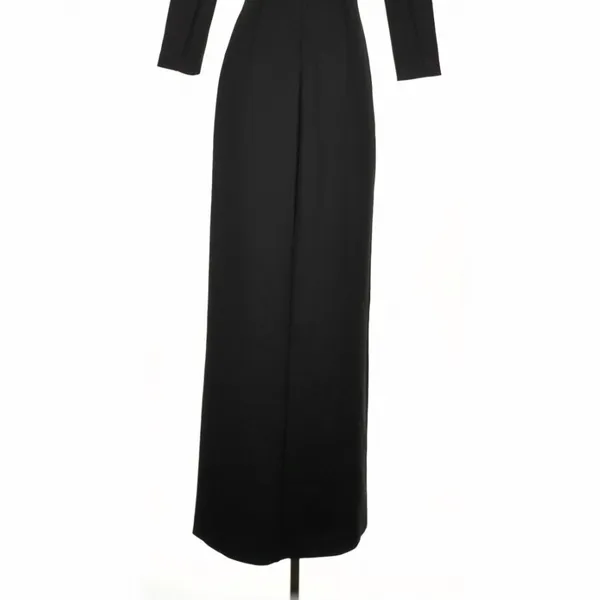Marciano Black Choker Neck Belted Maxi Dress Small Dark Feminine Quiet Luxury - Image 9