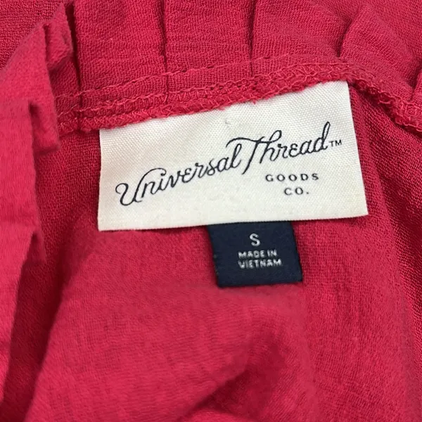 Universal Threads Red Cotton Ruffle Trim Square Neckline Spaghetti Strap Tank S - Image 9