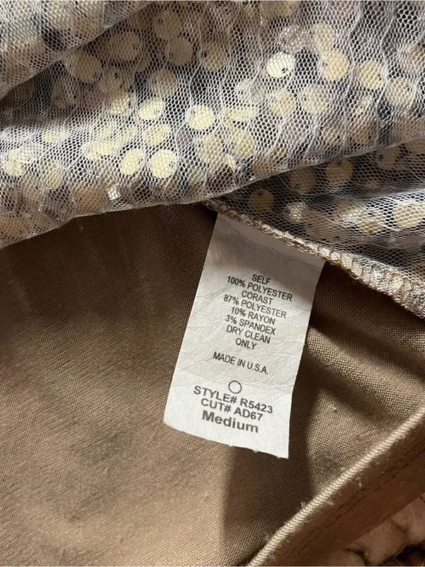 Y2K Sequin Scoop Neck Tank Top - Gold/Taupe - Image 7