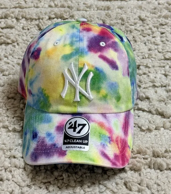 New 47 Brand Unisex New York Yankees Tie-Dye Clean Up Adjustable Hat - Image 2