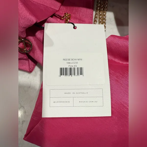 NWT Nookie Strapless Reese Bow Mini Dress‎ in Pink Sz XS $289 - Image 5