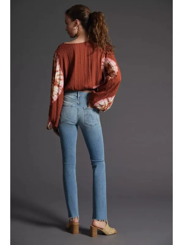 NWT Mother Mid Rise Dazzler Ankle Fray in Weekend Kitten Stretch Jeans 26 - Image 3