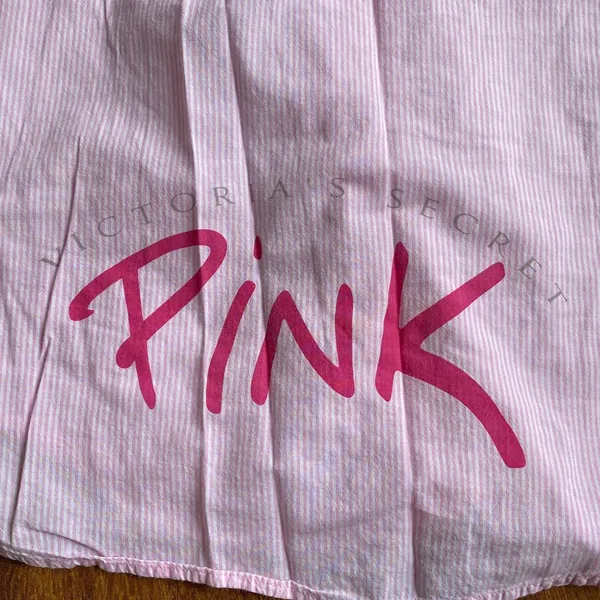 PINK Victorias Secret 2004 Striped Button Down Oversized Sleep Shirt Nightgown - Image 3