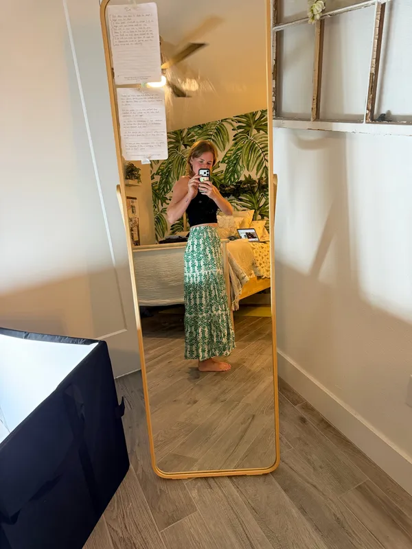 Skies Are Blue green floral maxi skirt S - Image 5