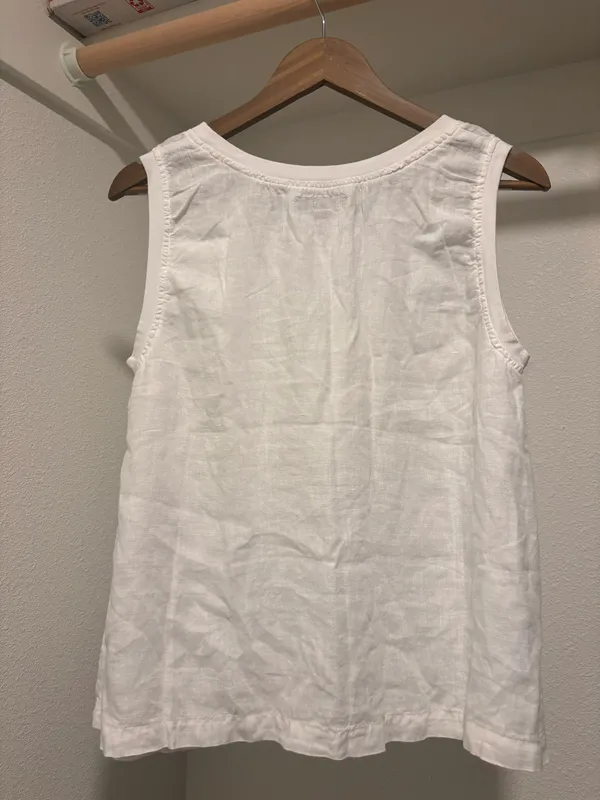 100% Linen White Tank - Image 2