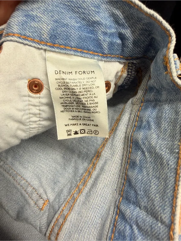 Aritzia denim forum 7 Yrs Bleu Taboo The Farrah Hi-Rise wide Cargo Jean size 25 - Image 5