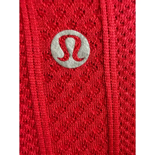 Lululemon Swiftly Tech Long Sleeve Red‎ Running Shirt Size 6 Thumbholes - Image 4